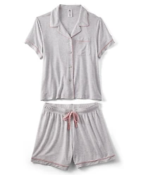 Womens Modal Pajama Top And Shorts Set