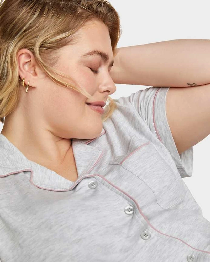 Womens Modal Pajama Top And Shorts Set