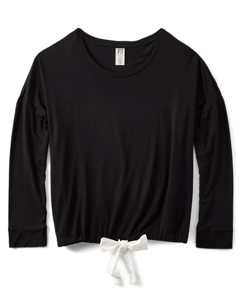 Womens Tie Front Modal Pajama Top