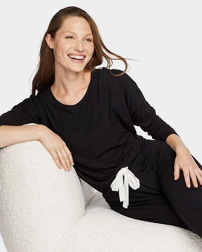 Womens Tie Front Modal Pajama Top