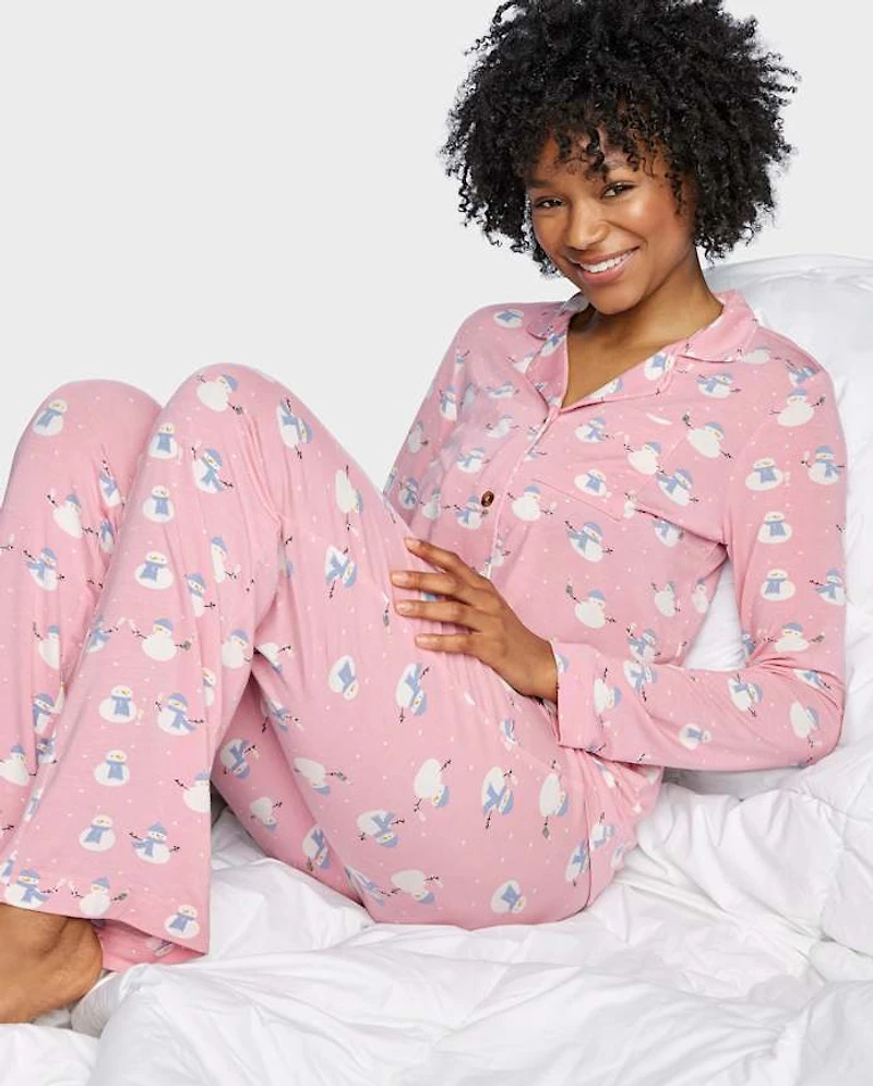 Womens Snowmen Modal Pajamas