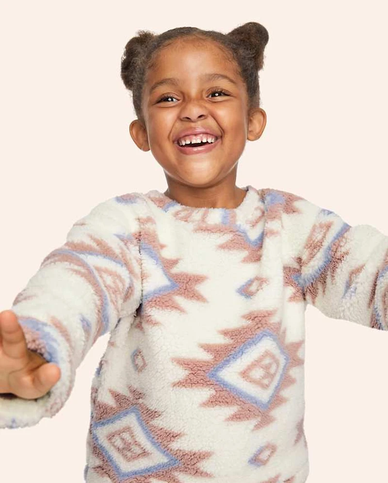 Girls Mommy And Me Print Sherpa Pajamas