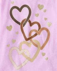 Baby And Toddler Girls Heart Graphic Tee