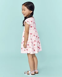 Baby And Toddler Girls Strawberry Tiered Dress