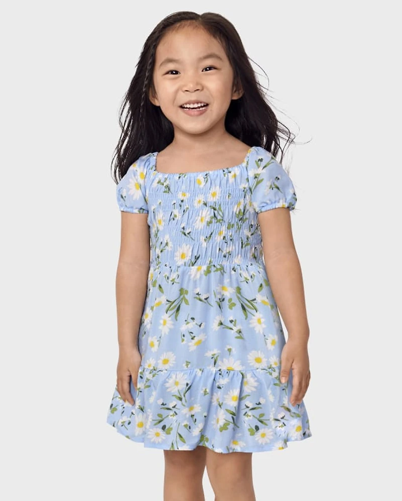 Toddler Girls Floral Tiered Dress