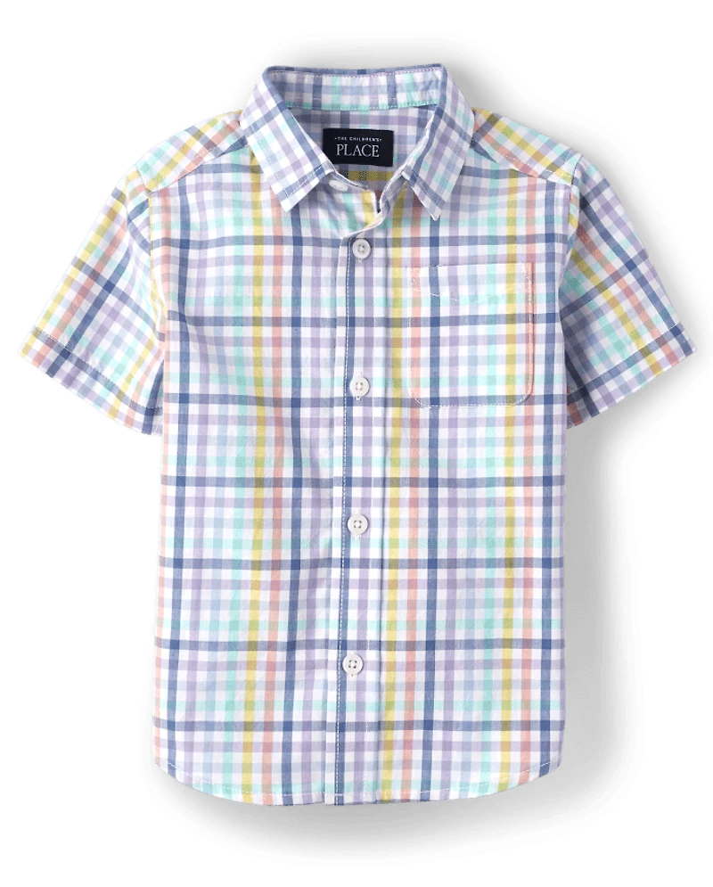Baby And Toddler Boys Dad Me Gingham Poplin Button Up Shirt