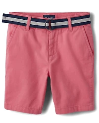 Boys Belted Chino Shorts