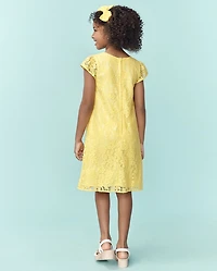 Girls Lace Shift Dress