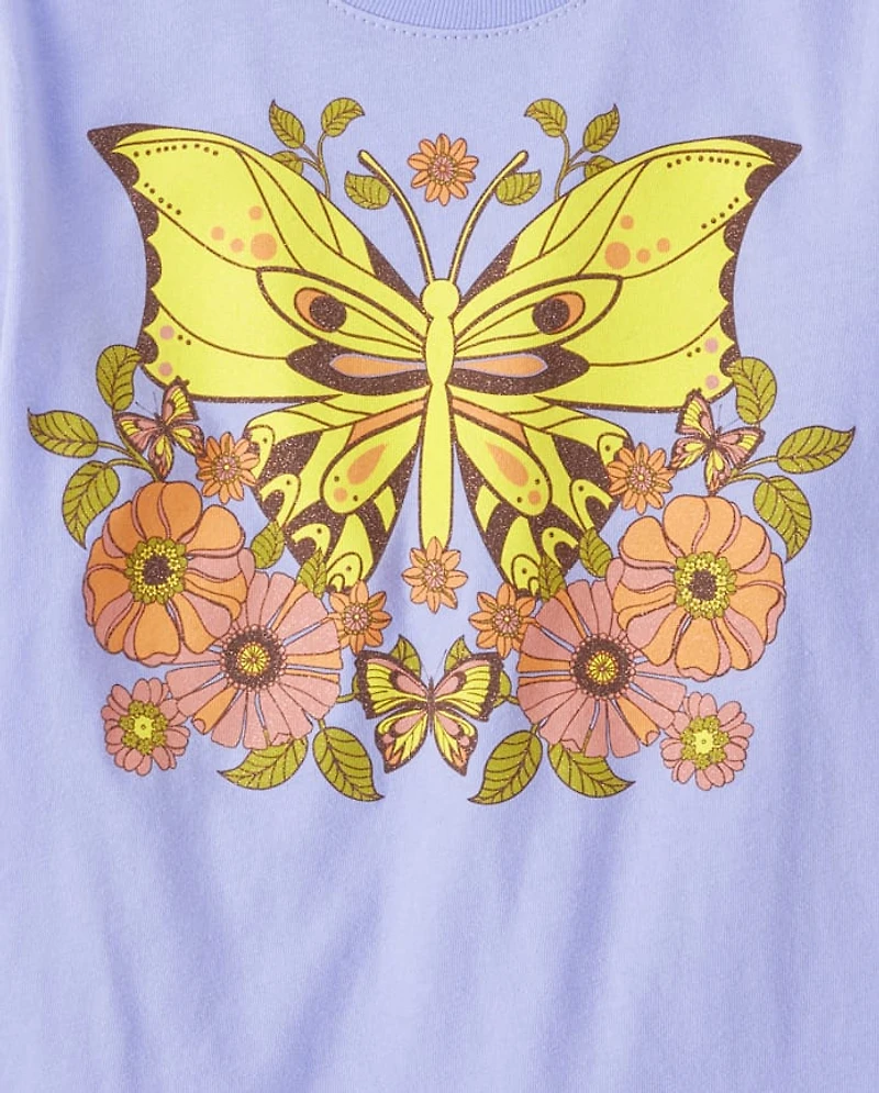 Girls Butterfly Graphic Tee