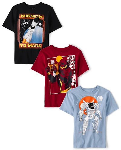 Boys Space Graphic Tee 3-Pack