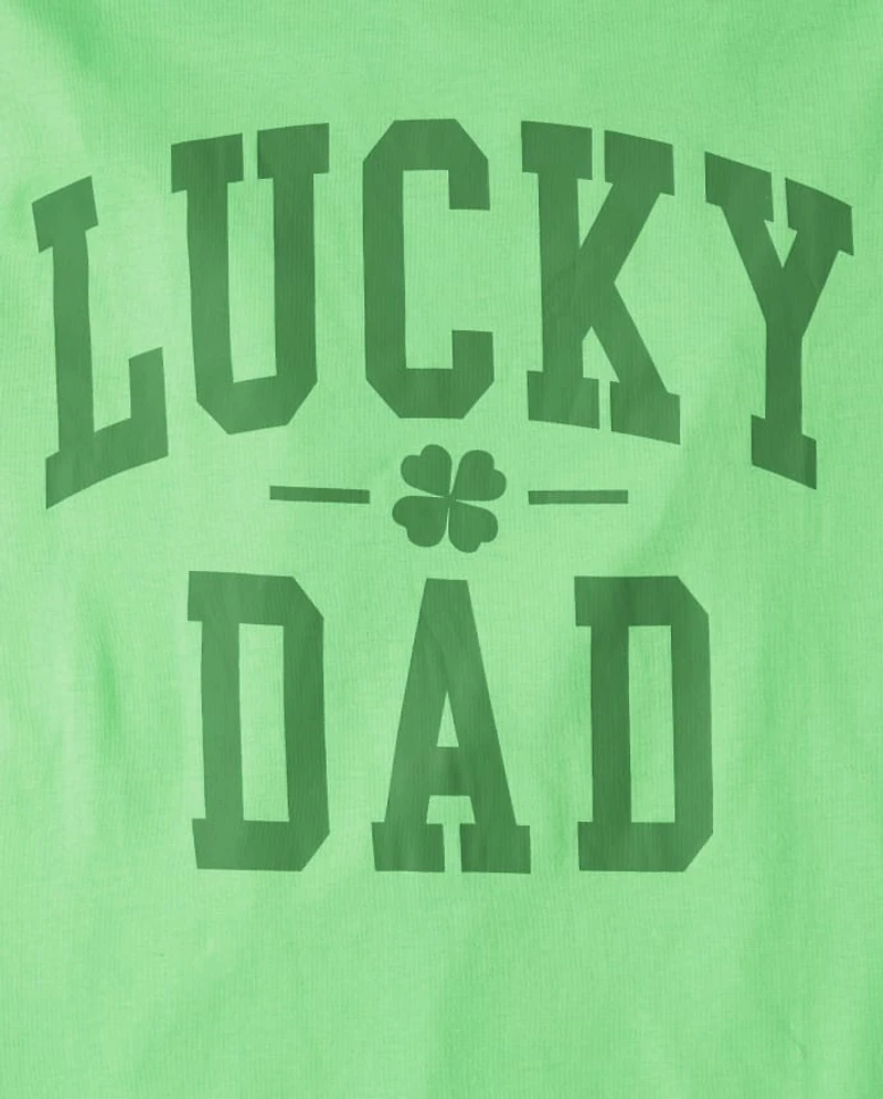 Mens Matching Family Lucky Dad Graphic Tee