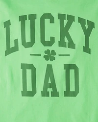 Mens Matching Family Lucky Dad Graphic Tee