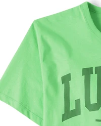 Mens Matching Family Lucky Dad Graphic Tee
