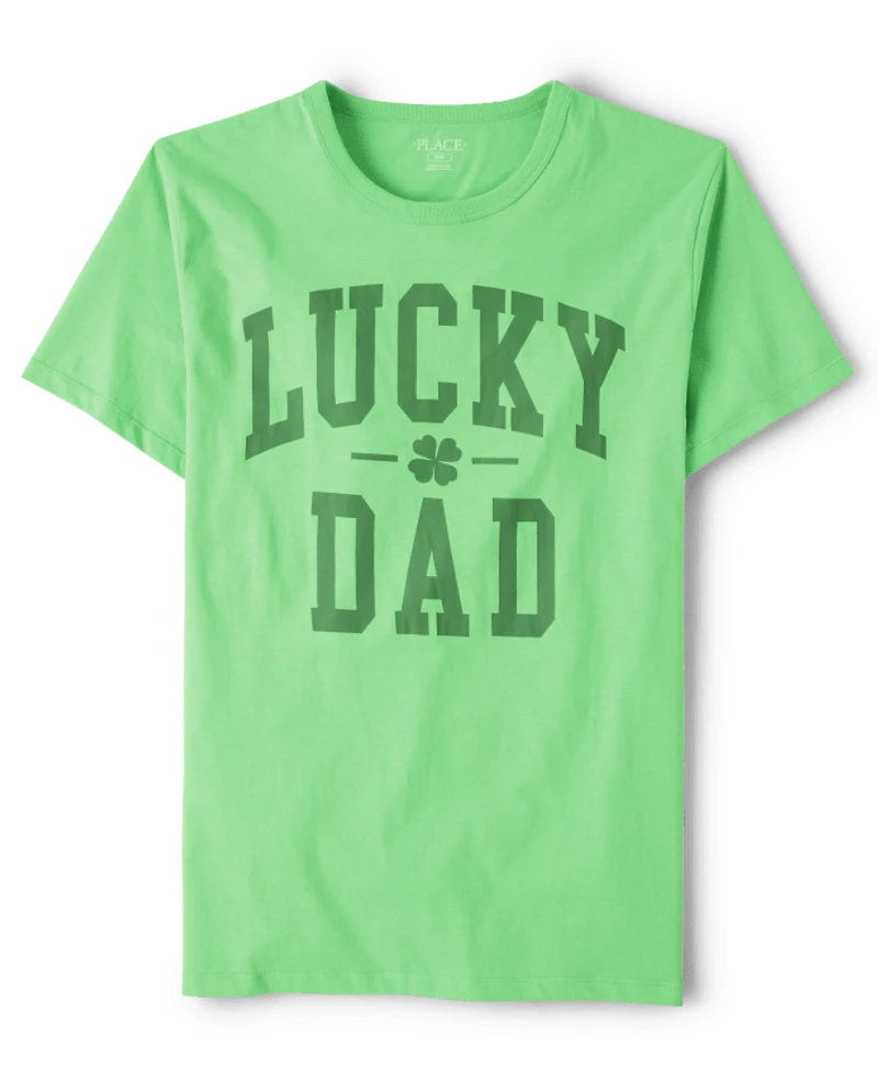 Mens Matching Family Lucky Dad Graphic Tee