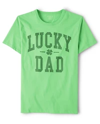 Mens Matching Family Lucky Dad Graphic Tee