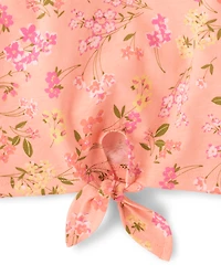 Baby And Toddler Girls Floral Tie Front Top