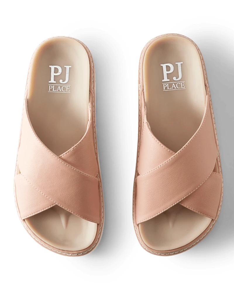 Womens Criss-Cross Slides