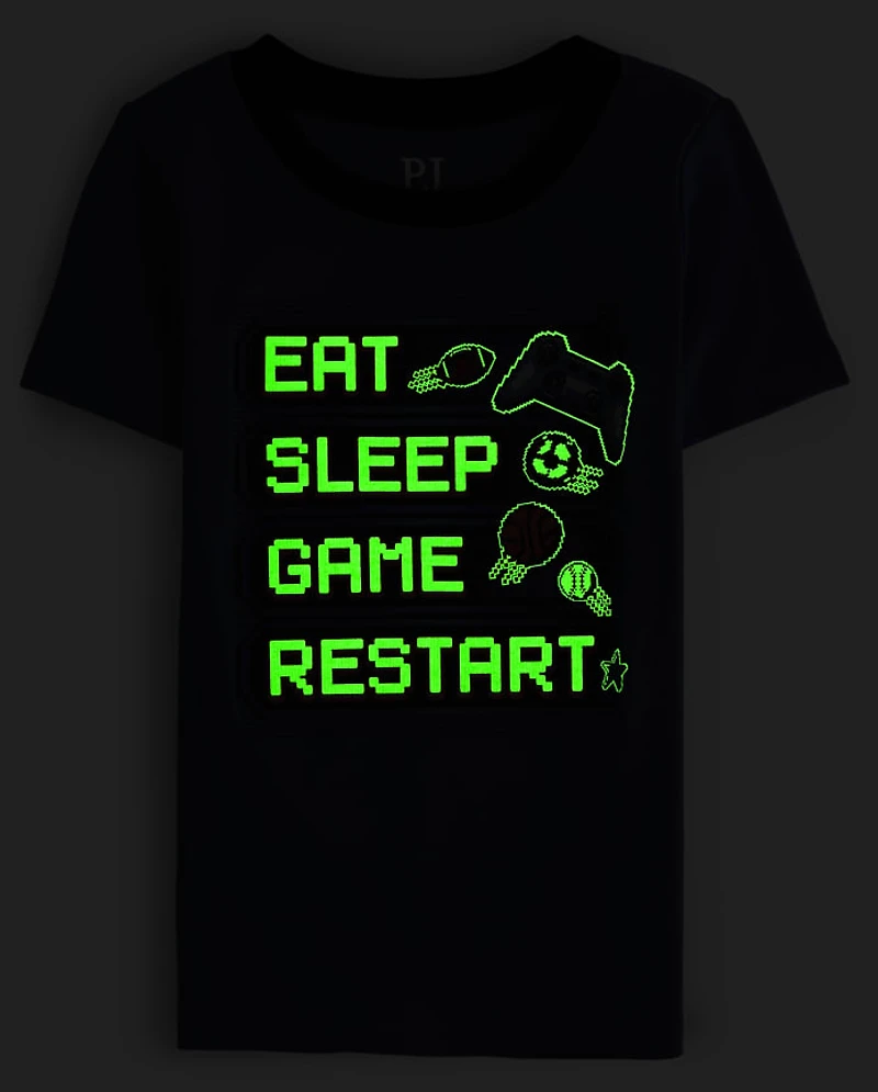 Boys Glow Gamer Snug Fit Cotton Pajamas