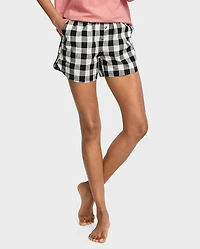 Womens Print Poplin Pajama Shorts