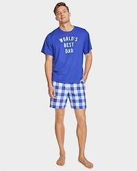 Mens Matching Family Gingham Poplin Pajama Shorts