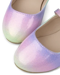 Toddler Girls Glitter Rainbow Ballet Flats