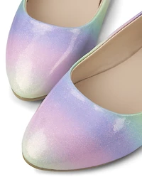Girls Glitter Rainbow Ballet Flats