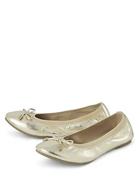 Girls Metallic Ballet Flats