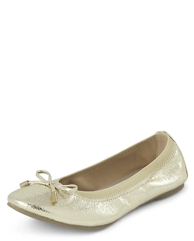 Girls Metallic Ballet Flats