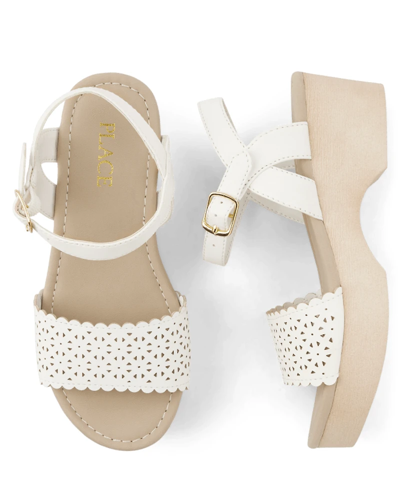 Girls Perforated Clog Sandals