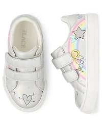 Toddler Girls Metallic Doodle Low Top Sneakers
