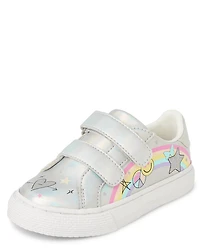 Toddler Girls Metallic Doodle Low Top Sneakers