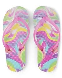 Girls Marble Flip Flops