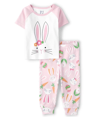 Baby And Toddler Girls Matching Family Easter Bunny Snug Fit Cotton Pajamas