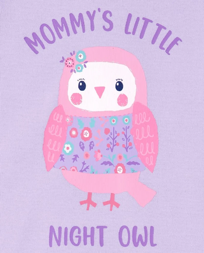 Baby And Toddler Girls Night Owl Snug Fit Cotton Pajamas