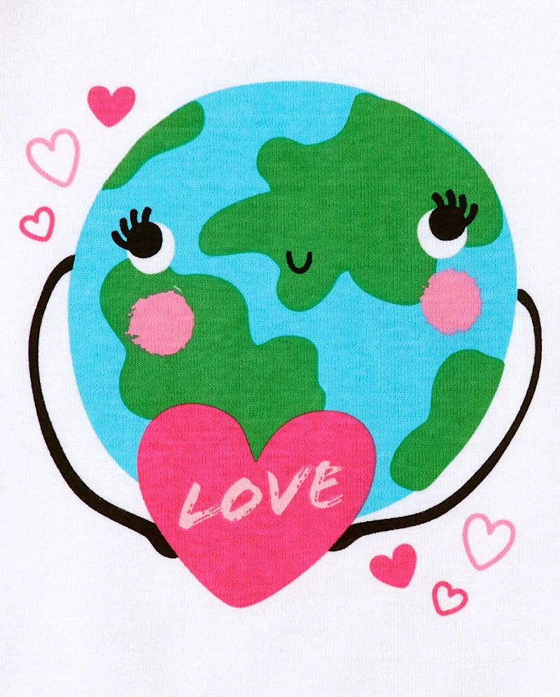 Baby And Toddler Girls Earth Snug Fit Cotton Pajamas 2-Pack