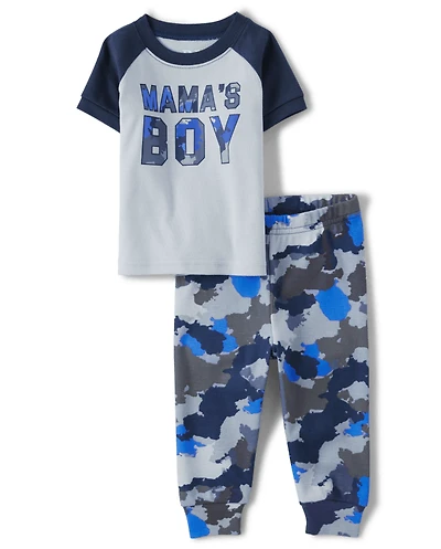 Pyjama en coton ajusté Mama's Boy pour bébés et tout-petits garçons