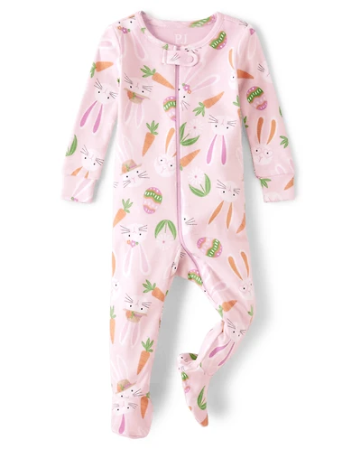 Baby And Toddler Girls Matching Family Easter Bunny Snug Fit Cotton One Piece Pajamas