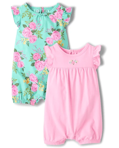 Baby Girls Floral Romper 2-Pack