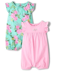 Baby Girls Floral Romper 2-Pack