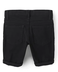 Girls Roll Cuff Twill Skimmer Shorts