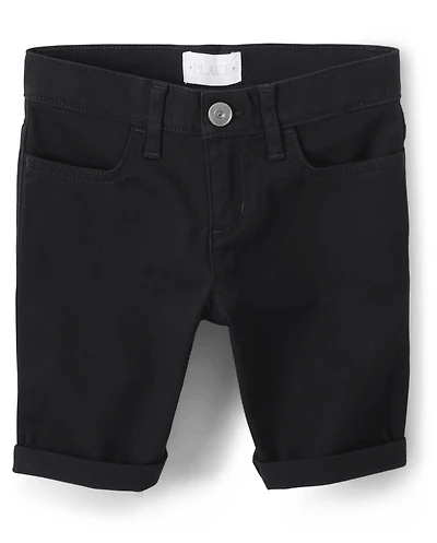 Short Skimmer en sergé à revers roulés pour fille