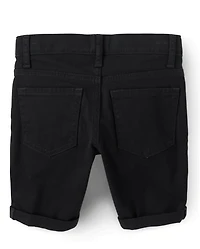 Girls Roll Cuff Twill Skimmer Shorts