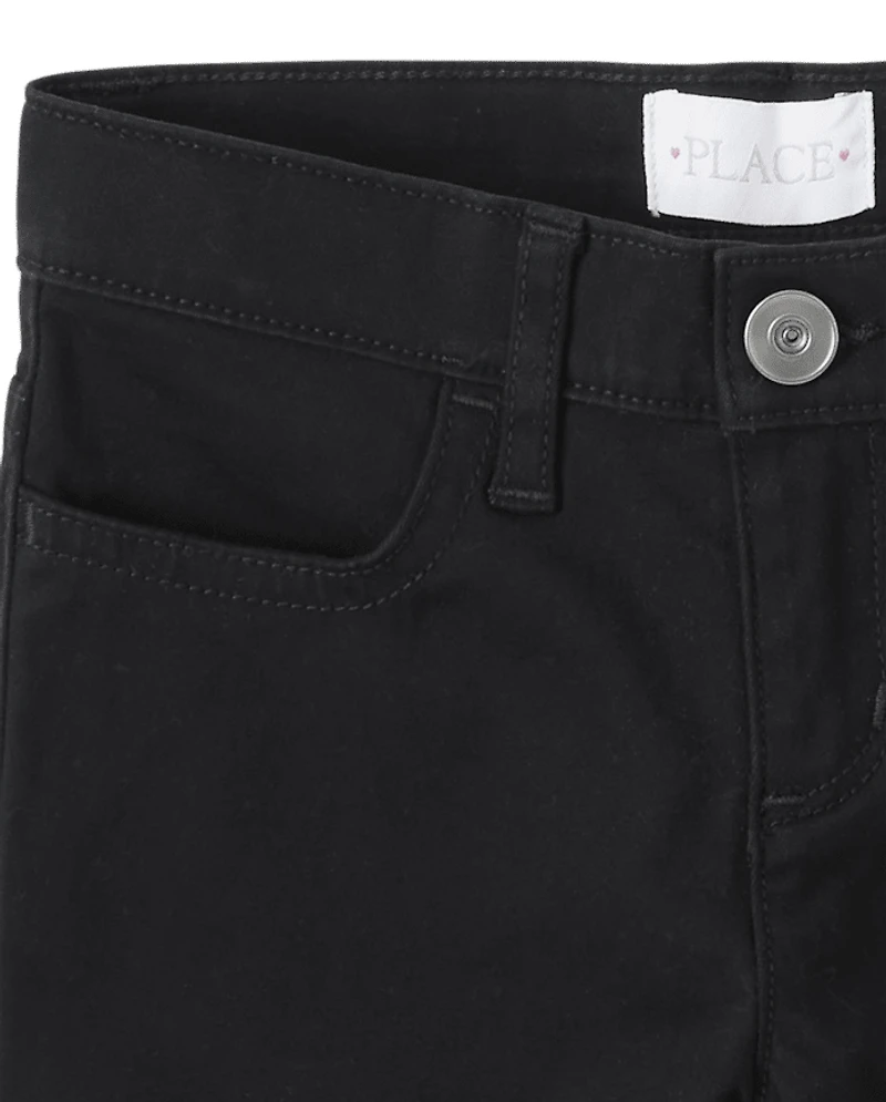 Girls Roll Cuff Twill Skimmer Shorts