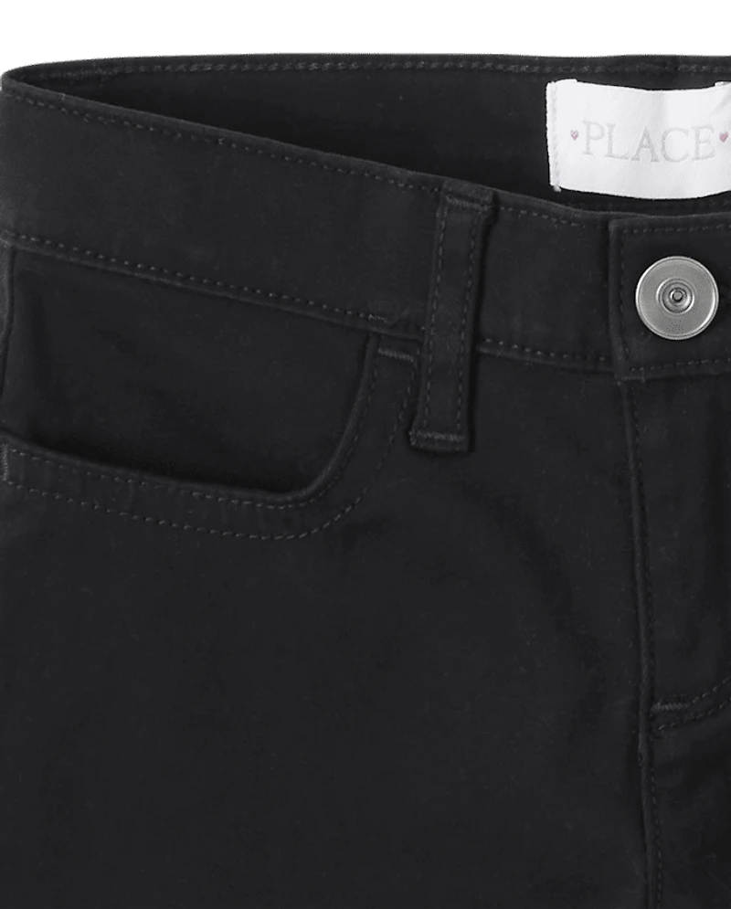 Girls Roll Cuff Twill Skimmer Shorts