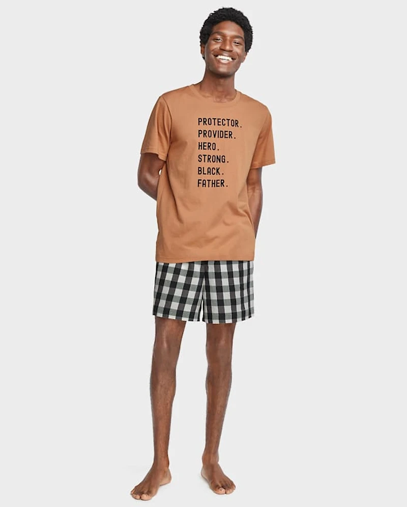 Mens Print Poplin Pajama Shorts