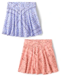 Girls Print Skort 2-Pack