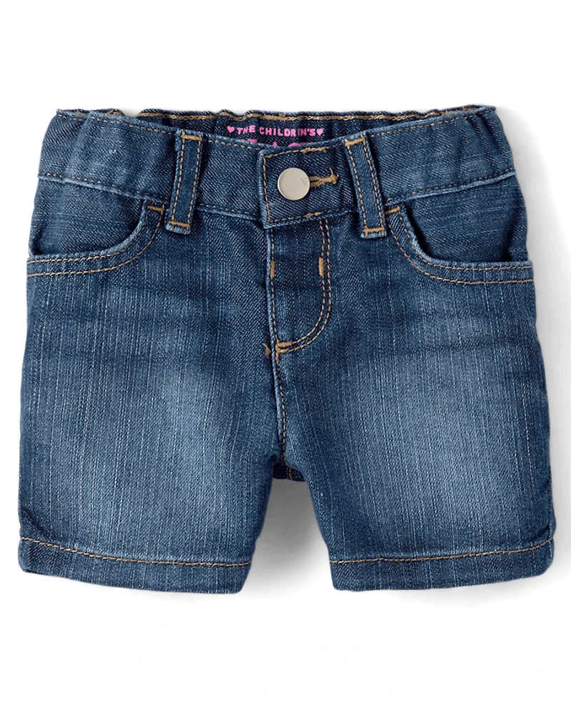 Baby And Toddler Girls Denim Shortie Shorts