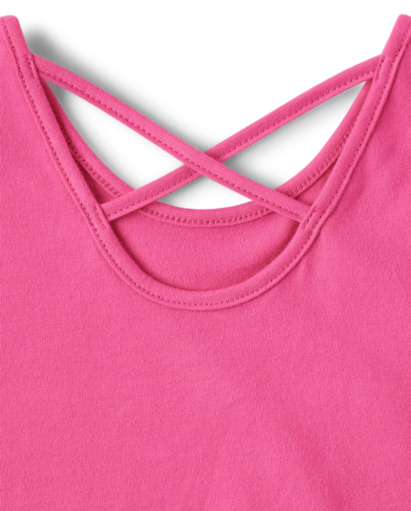 Toddler Girls Cross Back Tank Top 2-Pack
