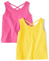 Toddler Girls Cross Back Tank Top 2-Pack