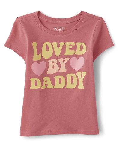 Baby And Toddler Girls Loved By Daddy Graphic Tee